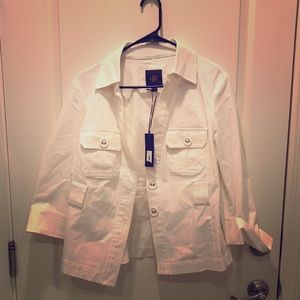 The Limited White Jacket with Tie